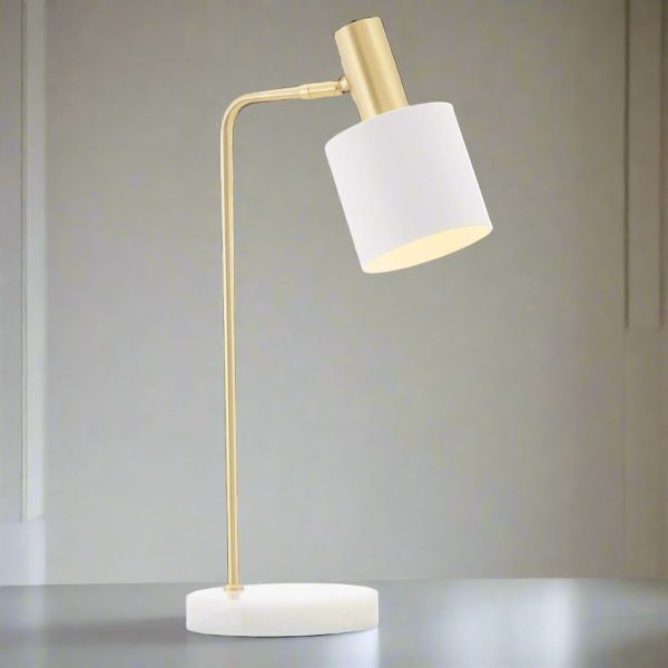 Addison Table Lamp in White   Brushed Brass Sale