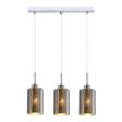 Espejo interior Bar Pendant Light 3Lt in Chrome or Rose Gold Glass with Dotted Effect Online now