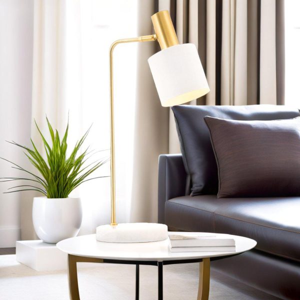 Addison Table Lamp in White   Brushed Brass Sale