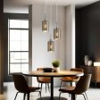 Espejo interior Pendant Light 3Lt in Chrome or Rose Gold Glass with Line Effect Fashion