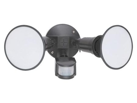 Sanders 2Lt LED Flood Light with Sensor in Black Hot on Sale