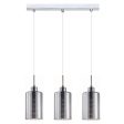 Espejo interior Bar Pendant Light 3Lt in Chrome or Rose Gold Glass with Line Effect Online Sale