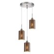 Espejo interior Pendant Light 3Lt in Chrome or Rose Gold Glass with Dotted Effect on Sale