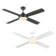 52  (1320mm) Airnimate Ceiling Fan with LED Light in Black or White For Cheap