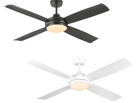 52  (1320mm) Airnimate Ceiling Fan with LED Light in Black or White For Cheap