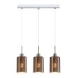 Espejo interior Bar Pendant Light 3Lt in Chrome or Rose Gold Glass with Dotted Effect Online now