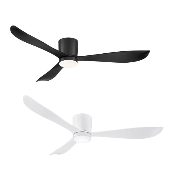 54  Instinct DC Ceiling Fan Black, White with Light FC1108133 Mercator Lighting Online