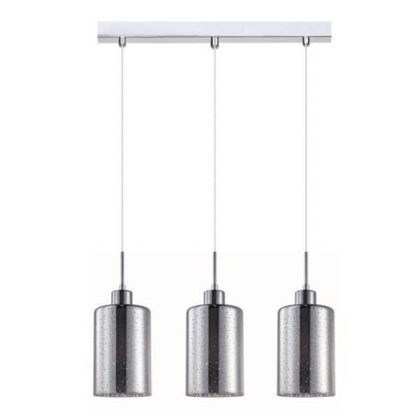 Espejo interior Bar Pendant Light 3Lt in Chrome or Rose Gold Glass with Dotted Effect Online now